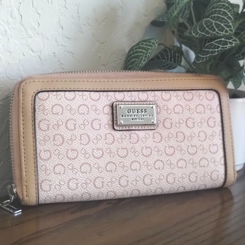 Guess Wallet Tan Cream Silver